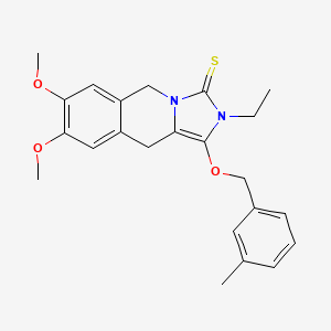 molecular formula C23H26N2O3S B10872750 2-ethyl-7,8-dimethoxy-1-[(3-methylbenzyl)oxy]-5,10-dihydroimidazo[1,5-b]isoquinoline-3(2H)-thione 