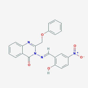 3-[[(E)-(3-nitro-6-oxocyclohexa-2,4-dien-1-ylidene)methyl]amino]-2-(phenoxymethyl)quinazolin-4-one