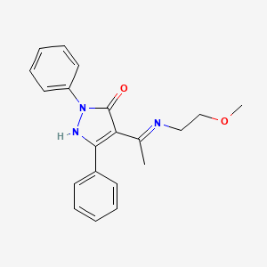 molecular formula C20H21N3O2 B10872779 (4Z)-4-{1-[(2-methoxyethyl)amino]ethylidene}-2,5-diphenyl-2,4-dihydro-3H-pyrazol-3-one 