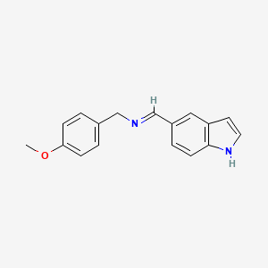 N-[(E)-1H-indol-5-ylmethylidene]-1-(4-methoxyphenyl)methanamine