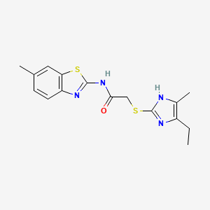 2-[(5-ethyl-4-methyl-1H-imidazol-2-yl)sulfanyl]-N-(6-methyl-1,3-benzothiazol-2-yl)acetamide