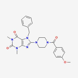 7-benzyl-8-{4-[(4-methoxyphenyl)carbonyl]piperazin-1-yl}-1,3-dimethyl-3,7-dihydro-1H-purine-2,6-dione