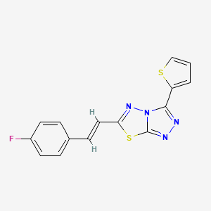 6-[(E)-2-(4-fluorophenyl)ethenyl]-3-(thiophen-2-yl)[1,2,4]triazolo[3,4-b][1,3,4]thiadiazole