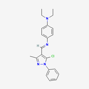 molecular formula C21H23ClN4 B10872839 N'-[(E)-(5-chloro-3-methyl-1-phenyl-1H-pyrazol-4-yl)methylidene]-N,N-diethylbenzene-1,4-diamine 