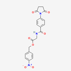 molecular formula C20H17N3O7 B10872846 4-Nitrobenzyl 2-{[4-(2,5-dioxo-1-pyrrolidinyl)benzoyl]amino}acetate 