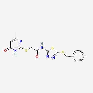 N-[5-(benzylsulfanyl)-1,3,4-thiadiazol-2-yl]-2-[(6-methyl-4-oxo-1,4-dihydropyrimidin-2-yl)sulfanyl]acetamide