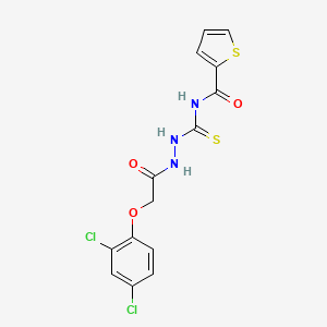 molecular formula C14H11Cl2N3O3S2 B10872853 N-({2-[(2,4-dichlorophenoxy)acetyl]hydrazinyl}carbonothioyl)thiophene-2-carboxamide 