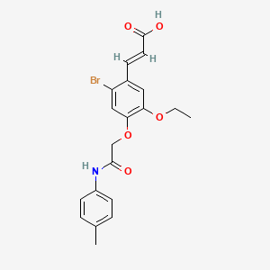 molecular formula C20H20BrNO5 B10872854 (2E)-3-(2-bromo-5-ethoxy-4-{2-[(4-methylphenyl)amino]-2-oxoethoxy}phenyl)prop-2-enoic acid 