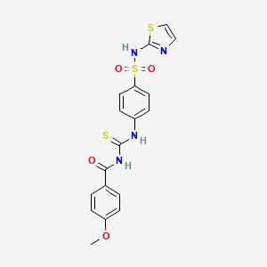 molecular formula C18H16N4O4S3 B10872887 4-methoxy-N-{[4-(1,3-thiazol-2-ylsulfamoyl)phenyl]carbamothioyl}benzamide 