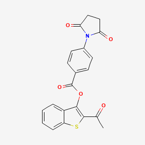 2-Acetyl-1-benzothiophen-3-yl 4-(2,5-dioxopyrrolidin-1-yl)benzoate