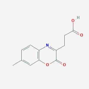 molecular formula C12H11NO4 B10872902 3-(7-methyl-2-oxo-2H-1,4-benzoxazin-3-yl)propanoic acid 