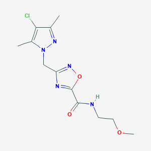 3-[(4-chloro-3,5-dimethyl-1H-pyrazol-1-yl)methyl]-N-(2-methoxyethyl)-1,2,4-oxadiazole-5-carboxamide