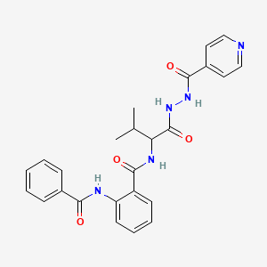 molecular formula C25H25N5O4 B10873004 N-{3-methyl-1-oxo-1-[2-(pyridin-4-ylcarbonyl)hydrazinyl]butan-2-yl}-2-[(phenylcarbonyl)amino]benzamide (non-preferred name) 