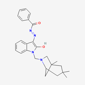 N'-{(3Z)-2-oxo-1-[(1,3,3-trimethyl-6-azabicyclo[3.2.1]oct-6-yl)methyl]-1,2-dihydro-3H-indol-3-ylidene}benzohydrazide