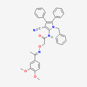 molecular formula C36H32N4O4 B10873020 N-(1-benzyl-3-cyano-4,5-diphenyl-1H-pyrrol-2-yl)-2-({[(1E)-1-(3,4-dimethoxyphenyl)ethylidene]amino}oxy)acetamide 