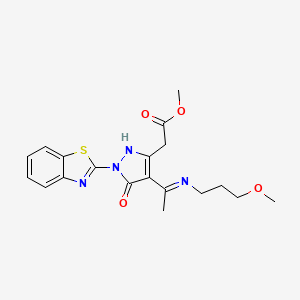 methyl [(4Z)-1-(1,3-benzothiazol-2-yl)-4-{1-[(3-methoxypropyl)amino]ethylidene}-5-oxo-4,5-dihydro-1H-pyrazol-3-yl]acetate