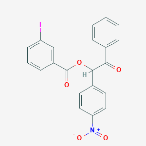 molecular formula C21H14INO5 B10873041 1-(4-Nitrophenyl)-2-oxo-2-phenylethyl 3-iodobenzoate 