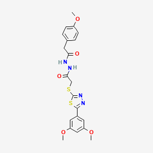 2-{[5-(3,5-dimethoxyphenyl)-1,3,4-thiadiazol-2-yl]sulfanyl}-N'-[(4-methoxyphenyl)acetyl]acetohydrazide