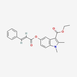 molecular formula C22H21NO4 B10873083 ethyl 1,2-dimethyl-5-{[(2E)-3-phenylprop-2-enoyl]oxy}-1H-indole-3-carboxylate 