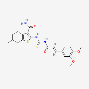 2-({[(2E)-3-(3,4-dimethoxyphenyl)prop-2-enoyl]carbamothioyl}amino)-6-methyl-4,5,6,7-tetrahydro-1-benzothiophene-3-carboxamide