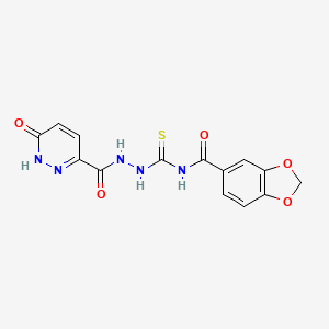 N-({2-[(6-oxo-1,6-dihydropyridazin-3-yl)carbonyl]hydrazinyl}carbonothioyl)-1,3-benzodioxole-5-carboxamide