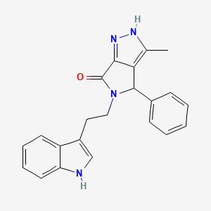 molecular formula C22H20N4O B10873125 5-[2-(1H-indol-3-yl)ethyl]-3-methyl-4-phenyl-4,5-dihydropyrrolo[3,4-c]pyrazol-6(1H)-one 