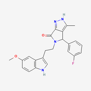 molecular formula C23H21FN4O2 B10873136 4-(3-fluorophenyl)-5-[2-(5-methoxy-1H-indol-3-yl)ethyl]-3-methyl-4,5-dihydropyrrolo[3,4-c]pyrazol-6(1H)-one 