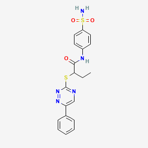 2-[(6-phenyl-1,2,4-triazin-3-yl)sulfanyl]-N-(4-sulfamoylphenyl)butanamide