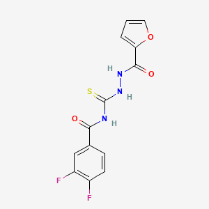 molecular formula C13H9F2N3O3S B10873168 3,4-difluoro-N-{[2-(furan-2-ylcarbonyl)hydrazinyl]carbonothioyl}benzamide 