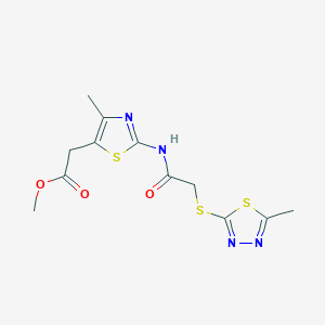 Methyl [4-methyl-2-({[(5-methyl-1,3,4-thiadiazol-2-yl)sulfanyl]acetyl}amino)-1,3-thiazol-5-yl]acetate