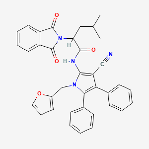 N-[3-cyano-1-(furan-2-ylmethyl)-4,5-diphenylpyrrol-2-yl]-2-(1,3-dioxoisoindol-2-yl)-4-methylpentanamide