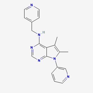 molecular formula C19H18N6 B10873201 5,6-dimethyl-7-(pyridin-3-yl)-N-(pyridin-4-ylmethyl)-7H-pyrrolo[2,3-d]pyrimidin-4-amine 