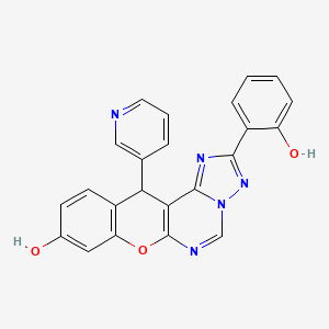 2-(2-Hydroxyphenyl)-12-(3-pyridyl)-12H-chromeno[3,2-E][1,2,4]triazolo[1,5-C]pyrimidin-9-OL