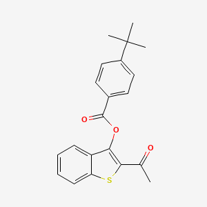 molecular formula C21H20O3S B10873228 2-Acetyl-1-benzothiophen-3-yl 4-tert-butylbenzoate 