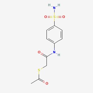 molecular formula C10H12N2O4S2 B10873233 S-{2-oxo-2-[(4-sulfamoylphenyl)amino]ethyl} ethanethioate 