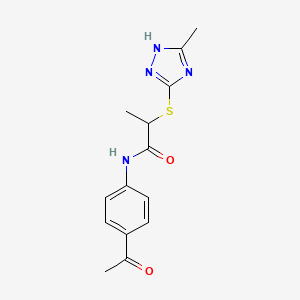 N-(4-acetylphenyl)-2-[(5-methyl-1H-1,2,4-triazol-3-yl)sulfanyl]propanamide