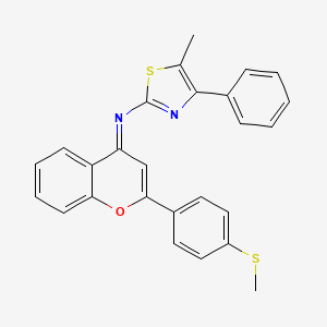 5-methyl-N-{(4E)-2-[4-(methylsulfanyl)phenyl]-4H-chromen-4-ylidene}-4-phenyl-1,3-thiazol-2-amine