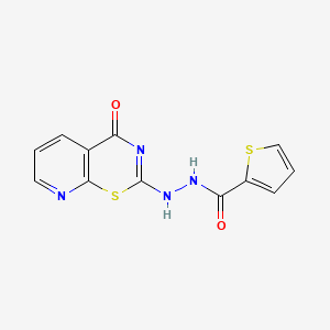 molecular formula C12H8N4O2S2 B10873253 N'-(4-oxo-4H-pyrido[3,2-e][1,3]thiazin-2-yl)thiophene-2-carbohydrazide 