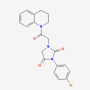 molecular formula C20H18BrN3O3 B10873256 3-(4-bromophenyl)-1-[2-(3,4-dihydroquinolin-1(2H)-yl)-2-oxoethyl]imidazolidine-2,4-dione 