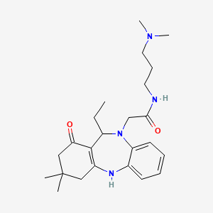 N-[3-(dimethylamino)propyl]-2-(11-ethyl-3,3-dimethyl-1-oxo-1,2,3,4,5,11-hexahydro-10H-dibenzo[b,e][1,4]diazepin-10-yl)acetamide