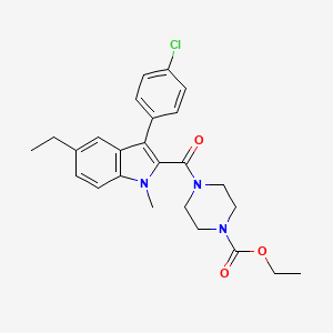 ethyl 4-{[3-(4-chlorophenyl)-5-ethyl-1-methyl-1H-indol-2-yl]carbonyl}piperazine-1-carboxylate