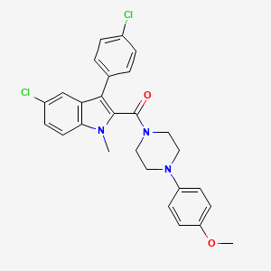 molecular formula C27H25Cl2N3O2 B10873299 [5-chloro-3-(4-chlorophenyl)-1-methyl-1H-indol-2-yl][4-(4-methoxyphenyl)piperazin-1-yl]methanone 