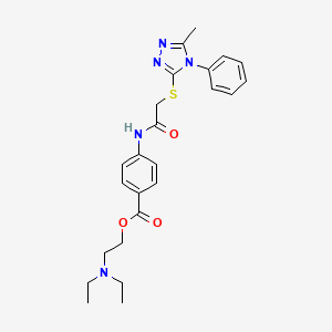 molecular formula C24H29N5O3S B10873319 2-(diethylamino)ethyl 4-({[(5-methyl-4-phenyl-4H-1,2,4-triazol-3-yl)sulfanyl]acetyl}amino)benzoate 