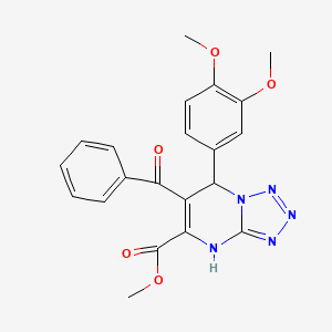 molecular formula C21H19N5O5 B10873358 Methyl 7-(3,4-dimethoxyphenyl)-6-(phenylcarbonyl)-4,7-dihydrotetrazolo[1,5-a]pyrimidine-5-carboxylate 