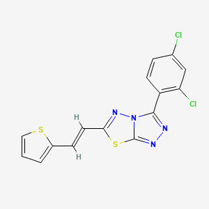 molecular formula C15H8Cl2N4S2 B10873366 3-(2,4-dichlorophenyl)-6-[(E)-2-(thiophen-2-yl)ethenyl][1,2,4]triazolo[3,4-b][1,3,4]thiadiazole 