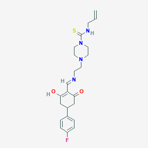 4-[2-({[4-(4-fluorophenyl)-2,6-dioxocyclohexylidene]methyl}amino)ethyl]-N-(prop-2-en-1-yl)piperazine-1-carbothioamide