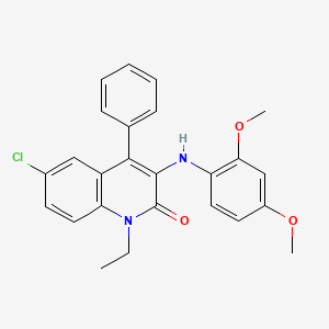 6-chloro-3-[(2,4-dimethoxyphenyl)amino]-1-ethyl-4-phenylquinolin-2(1H)-one