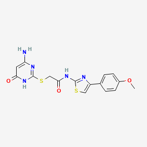 molecular formula C16H15N5O3S2 B10873399 2-[(4-amino-6-oxo-1,6-dihydropyrimidin-2-yl)sulfanyl]-N-[4-(4-methoxyphenyl)-1,3-thiazol-2-yl]acetamide 