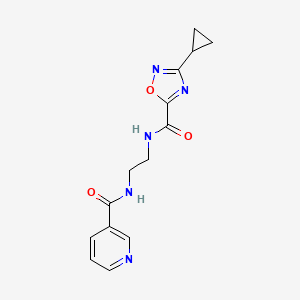 N-(2-{[(3-cyclopropyl-1,2,4-oxadiazol-5-yl)carbonyl]amino}ethyl)pyridine-3-carboxamide