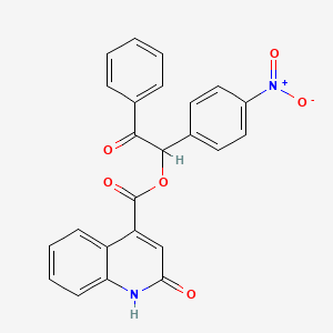 1-(4-Nitrophenyl)-2-oxo-2-phenylethyl 2-oxo-1,2-dihydroquinoline-4-carboxylate